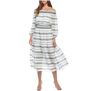 Vince Camuto Smocked Waist Midi Dress